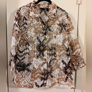 Westbound - Medium Brown/Beige Print Blouse